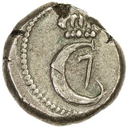 TRANQUEBAR: Christian VII, 1766-1808, AR 2 royaliner (2.92g), 1770. VF-EF