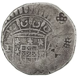 GOA: Pedro, Prince Regent, 1667-1683, AR rupia (10.48g), 1682. VF