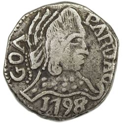 GOA: Maria I, 1786-1799, AR pardao (5.48g), 1798. VF