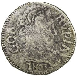 GOA: Joao VI, Regent, 1799-1816, AR rupia (10.73g), 1801. F