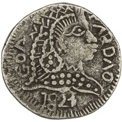 GOA: Joao VI, 1816-1826, AR pardao (5.39g), 1824. VF