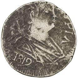 GOA: Joao VI, 1816-1826, AR rupia (10.90g), 1819. VF