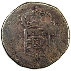 GOA: Miguel I, 1828-1834, AE tanga (37.75g), ND. VF