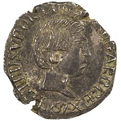 GOA: Pedro V, 1853-1861, AR 1/2 pagoda (2.67g), 1857. EF