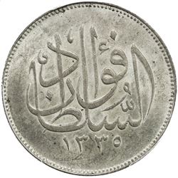 EGYPT: Fuad I, as Sultan, 1917-1922, AR 10 piastres, 1920/AH1338-H. PCGS AU58