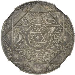 MOROCCO: 'Abd al-'Aziz, 1895-1907, AR 2 1/2 dirhams, Paris, AH1314. NGC MS64