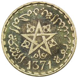MOROCCO: 10 francs, AH1371. BU