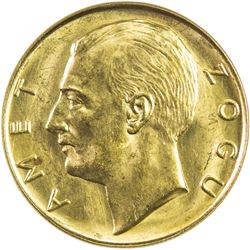ALBANIA: Zog I, 1928-1939, AV 100 franga ari, 1927-R. NGC MS64