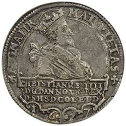 DENMARK: Christian IV, 1588-1648, AR speciedaler, 1627. NGC EF45