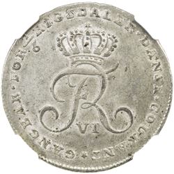DENMARK: Frederik VI, 1808-1839, AR 1/6 rigsdaler, Altona, 1808. NGC MS62