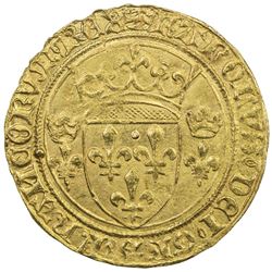 FRANCE: Charles VII, 1403-1461, AV ecu a la couronne (3.44g), ND (1447-8). UNC
