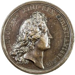 FRANCE: Louis XIV, 1643-1715, AE medal (34.74g), 1667. AU