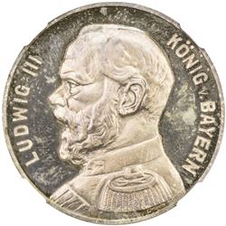 BAVARIA: Ludwig III, 1913-1918, AR medal, 1914. NGC PF65