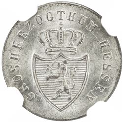 HESSE-DARMSTADT: Ludwig II, 1830-1848, AR kreuzer, 1837. NGC MS65