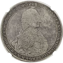 STOLBERG-WERNIGERODE: Christian Ernst I, 1710-1771, AR thaler, 1760. NGC MS64