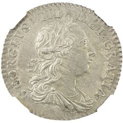 GREAT BRITAIN: George III, 1760-1820, AR shilling, 1763. NGC MS63