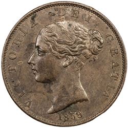 GREAT BRITAIN: Victoria, 1837-1901, AE halfpenny, 1859/8. NGC MS61
