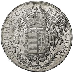 HUNGARY: Maria Theresa, 1740-1780, AR taler (28.03g), Kremnitz, 1780-B. AU