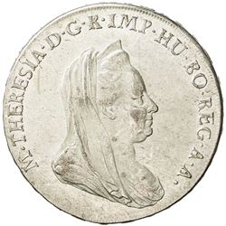 MILAN: Maria Theresa, 1740-1780, AR scudo (6 lire) (23.07g), 1780. EF-AU