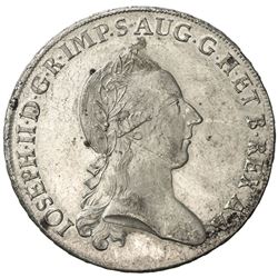 MILAN: Joseph II, 1780-1790, AR scudo (6 lire) (23.09g), 1784. AU