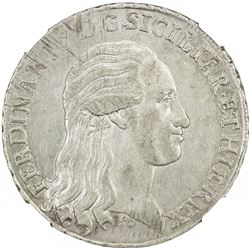 SICILY: Ferdinando IV, 1759-1799, AR 120 grana, 1796-PM. NGC AU58