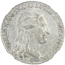 SICILY: Ferdinando IV, 1759-1799, AR 120 grana, 1798-PM. NGC AU58