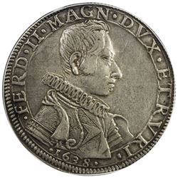 TUSCANY: Ferdinando II, 1621-1670, AR piastra, Florence, 1638. NGC EF