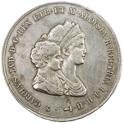 TUSCANY: Carlo Luigi, under regency, 1803-1807, AR 10 lire (39.25g), Florence, 1807. VF