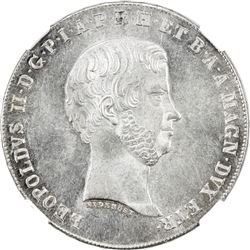 TUSCANY: Leopold II, 1824-1859, AR 4 fiorini, 1856. NGC MS63