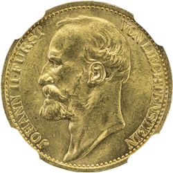 LIECHTENSTEIN: John II, 1858-1929, AV 20 kronen, 1898. NGC MS64