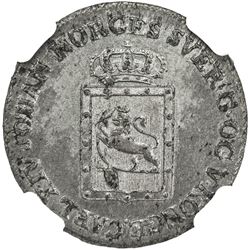 NORWAY: Carl XIV Johan, 1818-1844, BI 4 skilling, 1825. NGC MS63