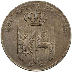 POLAND: Nicholas I, 1825-1855, AE 3 grosze, 1831. VF-EF
