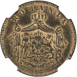 ROMANIA: Carol I, Prince, 1866-1881, 2 bani, 1867 HEATON. NGC MS65