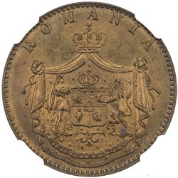 ROMANIA: Carol I, Prince, 1866-1881, 5 bani, 1867 WATT & CO.. NGC MS63