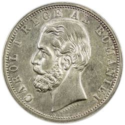 ROMANIA: Carol I, King, 1881-1914, AR 5 lei, 1901-B. PCGS AU55