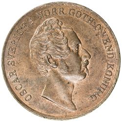 SWEDEN: Oscar I, 1844-1859, 4 skilling banco (25.36g), 1849. AU