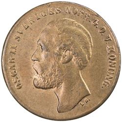 SWEDEN: Oscar II, 1872-1907, 1 ore, 1873. UNC