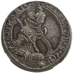 TRANSYLVANIA: Sigismund Bathory, 1581-1602, AR thaler, 1592. NGC EF45