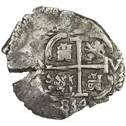 BOLIVIA: Carlos II, 1665-1700, AR 2 reales (16)84-P. VF