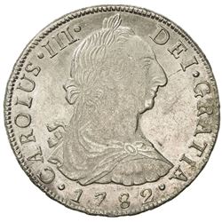BOLIVIA: Carlos III, 1759-1788, AR 8 reales (26.90g), Potosi, 1782. AU