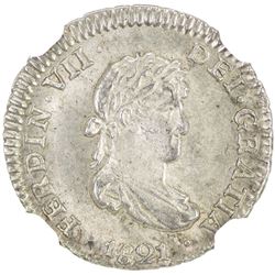 BOLIVIA: Fernando VII, 1808-1825, AR 1/2 real, Potosi, 1821. NGC MS66