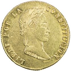 BOLIVIA: AV 8 scudos, Potosi, 1852. AU