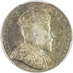 CANADA: Edward VII, 1901-1910, AR 50 cents, 1908. PCGS MS63