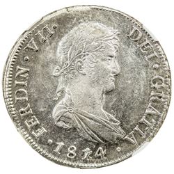 CHILE: Fernando VII, 1808-1818, AR 8 reales, 1814-So. NGC MS62