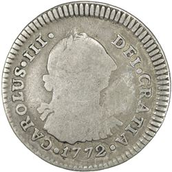 COLOMBIA: Carlos III, 1759-1788, AR real, 1772-P. VG