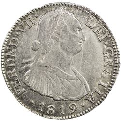 COLOMBIA: Fernando VII, 1808-1819, AR 2 reales, 1819-NR. EF