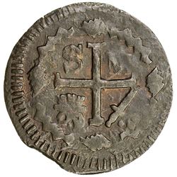 COLOMBIA: Fernando VII, 1808-1819, AE 1/4 real (1.95g), 1820. EF