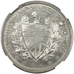 CUBA: AR souvenir peso, 1897. NGC AU