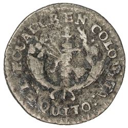 ECUADOR: AR 1/2 real, 1833. VG