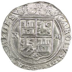 MEXICO: Carlos and Johanna, 1516-1556, AR 4 reales (13.19g), ND (1542-55). AU